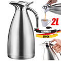 2L Thermoskanne Edelstahl Isolierkanne Kaffee Tee Kanne Fortschrittlich Silber