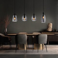 Hängelampe Pendellampe Esstischlampe Rauchglas 4 flammig Wohnzimmerlampe H 120cm