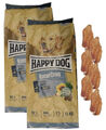 2x15kg Happy Dog  Naturcroq Adult  XXL Hundefutter +  6 x Kaninchenohren
