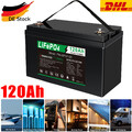 12V 120Ah Lithium Batterie LiFePO4 Akku BMS für Wohnmobil Solarbatterie Boot RV