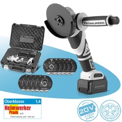 STAHLWERK Bürstenlos Brushless Akku Winkelschleifer 20 V 4Ah Akku