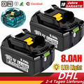 2x Original Für Makita Ersatz Akku BL1850B 18 V 8,0AH Li-Ion BL1860 BL1850 NEU