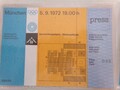 OLYMPIADE 1972 München Eintrittskarte Gewichtheberhalle-Pressetribüne