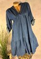 NEU Italy Jeans TUNIKA Stufen KLEID VNeck  DARK DENIM 36 38 40