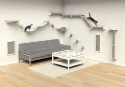 TRIXIE Wand-Set 2 - Kletterpfad 195 x 78 Centimeter weiß Katzenspielzeug