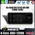 10,25" Android 14 Autoradio 8+128GB GPS Navi WiFi Für Audi A4/A5/B8/S4 2009-2016