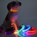 LED Leuchthalsband Hunde Halsband Leuchtband Blink 3 Modi Gr. M pink
