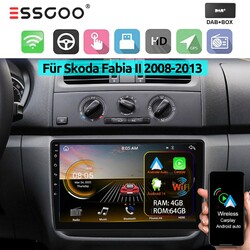 DAB+ Android13 Autoradio Carplay Für Skoda Fabia II 2008-2013 GPS NAVI SWC 4+64G