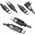 PD 100W Schnellladekabel USB C auf USB C Kabel mit Led-Anzeige für MacBook Pro