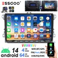 Android 14 4+64G Autoradio Carplay GPS Navi Kam für VW GOLF 5 6 Touran Tiguan T5