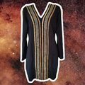 Club London Kleid Gr. 14 Scuba Wiggle Bodycon Gold Kette Weihnachten Party Indie