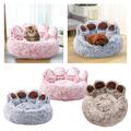 Niedliches Katzenbett, Haustiermatte Matratze warmer Zwinger, palmenförmiges Sofa aus Baumwolle, weicher Hund