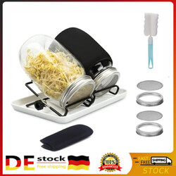 2 Stück Sprossenglas Set Sprossen Keimglas Sprouting Jar 1000ml Glas Keimgläser~