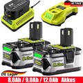 8,0AH Für Ryobi Akku 18V Lithium One Plus RB18L50 P108 RB18L40 9,0AH 12,0AH DE