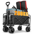 Bollerwagen Faltbar Handwagen mit Aufklappbarer Tischplatte Transportwagen 200KG