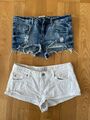 2tlg Pepe Jeans Hotpants Gr. 36 low waist, weiß, The Rockn Rev, blau, Gr. 36