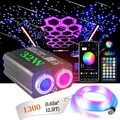500-1300 Auto RGBW LED Sternenhimmel Twinkle Meteor Lichtfaser Glasfaser Optik