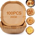 100 Stück Backpapier für Heißluftfritteuse 4,5L-8L, Diboniur 20-24cm Airfryer Ba