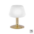 LED Tischlampe messing matt Opalglas weiss Touchdimmer dimmbar Nachttischlampe