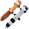 Plüsch Hundespielzeug, Quietschendes Kuscheltier-Set Fuchs und Waschbär mit Crin