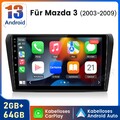 Android14 Für Mazda 3 2003-2009 Navi Autoradio GPS DAB SWC Carplay BT WIFI 2+64G