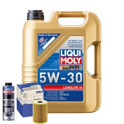 Motoröl 5W30 LIQUI MOLY Longlife Iii 5L+MAHLE Ölfilter +Spülung