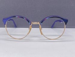 Nouvelle Brille Damen Rund Lila Gold große Gläser 80er NL 35 Panto  Vintage