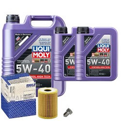 Motoröl 5W40 LIQUI MOLY Synthoil High Tech 7L+MAHLE Ölfilter+Ölablassschraube