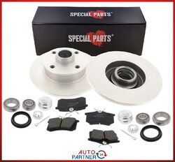 BREMSSCHEIBEN mit ABS-RING + BELÄGE HINTEN für VW GOLF 2 GTI 3 GT PASSAT 35i G60