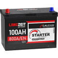 Autobatterie 100AH 12V 800A/EN ASIA Starterbatterie Plus Pol Links statt 95Ah
