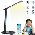 Schreibtischlampe LED Dimmbar, LCD Bildschirm Uhr Temperatur Kalender Tischlampe