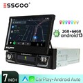CarPlay Android 13 Autoradio 1 DIN 7 Zoll mit Ausfahrbarem Screen GPS NAVI 64GB