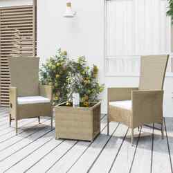 Homgoday 3-TLG. Gartenlounge Set Gartenmöbel Set Gartensofa Sitzgruppe H9T6