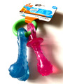 Nylabone Puppy Teething Pacifier Bacon Welpen Hundespielzeug blau pink XS 14x6cm