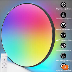 30cm Schwarz RGB Smart Deckenlampe, Tuya APP, Drei-Schutz