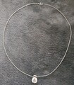 Diamonique Omega Reif 925 Silber Halsreif 1,0 mm 40 cm mit Anhänger 