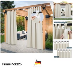 Outdoor-Vorhänge 2er Set  Garten Balkon Sichtschutz Polyester