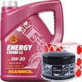 FEBI ÖLFILTER + 4L 5W-30 MANNOL COMBI LL MOTORÖL passend für SMART 451 1.0 5W30