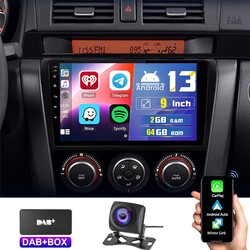 2+64GB Autoradio Android 13 Carplay GPS Navi RDS KAM Für MAZDA 3 BK 2003-09 DAB+