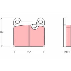 1x Bremsbelagsatz, Scheibenbremse TRW GDB919 passend für PORSCHE