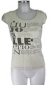 Liu Jo Collection Shirt 36/38 (D) beige Applikationen Schrift gesmokt top