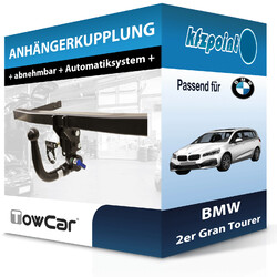 Für BMW 2er Gran Tourer 07.2014-jetzt TOWCAR Anhängerkupplung abnehmbar neuTOWCAR abnehmbar von unten gesteckt E0809BV
