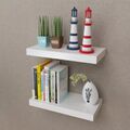 2er Set MDF Wandregal Wandboard Hängeregal Bücher/DVD Regal, weiß Y4H3
