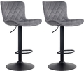2er Set Barhocker Emma Höhenverstellbare Tresenstühle 360° Drehstühle gepolstert