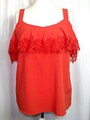 NEU CAPSEL 🌺 ROSA COLD SHOULDER SPITZE RÜSCHEN TOP 🌺 GR. 14 # 1058*
