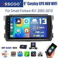 Android 13 Autoradio 2+64G Carplay GPS NAV RDS DAB+ Für Smart Fortwo 451 2005-10