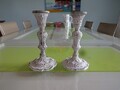 Kerzenleuchter Metall 2er Set Weiß Shabby Kerzenhalter Kerzenständer Leuchter