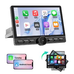 10" 1Din 180° drehbar Android Radio für VW Renault CarPlay Navi 4G LTE Wifi DAB+