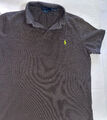 Polo Ralph Lauren - Polo Shirt - Gr. M - dunkelgrau + Reiter neon - Custom Fit