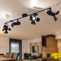 Wohnzimmerlampe Deckenleuchte Deckenlampe LED Spots beweglich 4 Flammig L 125 cm
